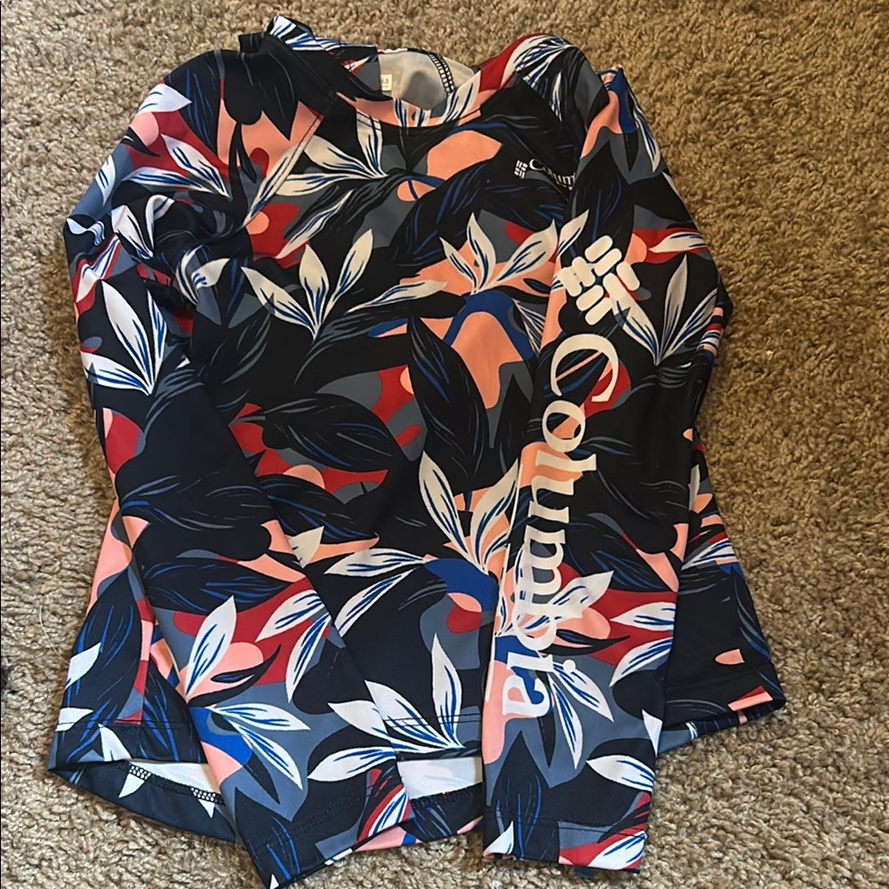 Columbia Blue and Red Graphic Long Sleeve Jersey